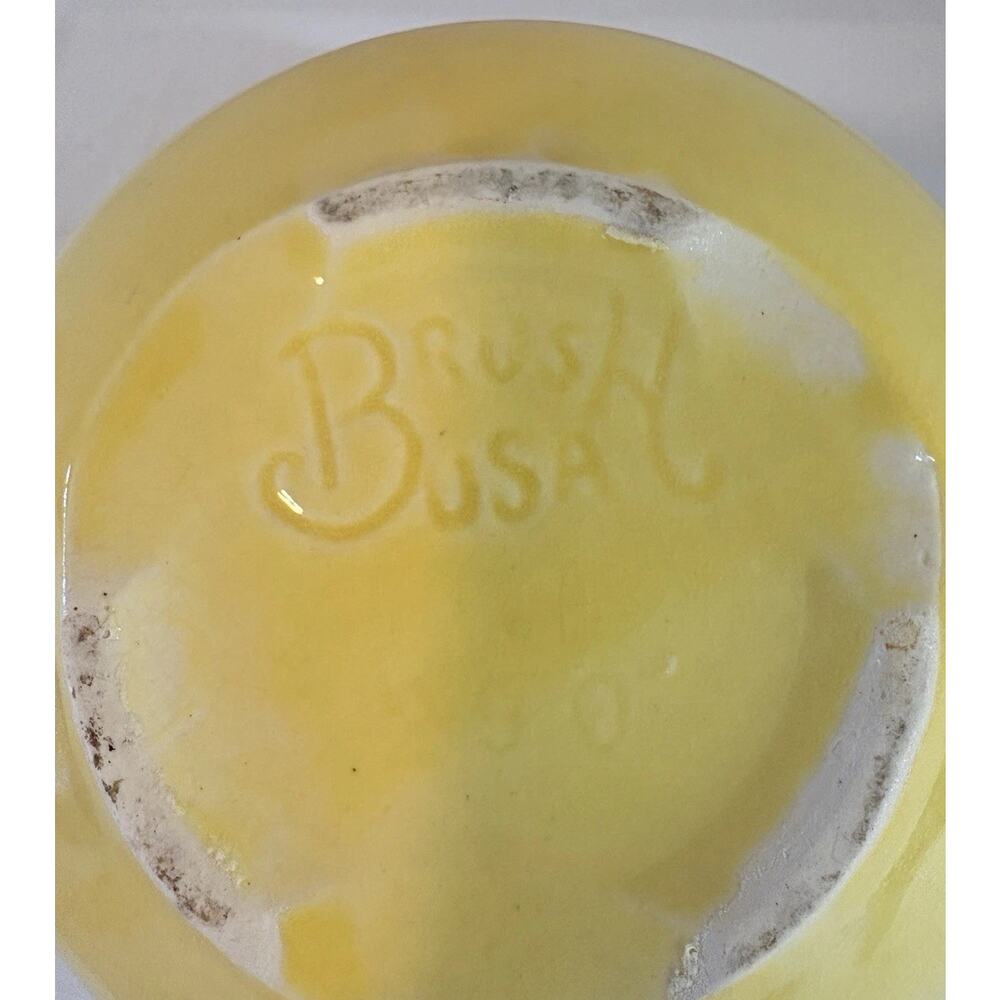 VTG Brush McCoy USA Pottery Butter Yellow Scallop Shell Planter - Picture 3 of 7